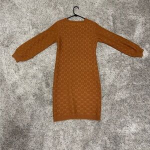 Elegant Brown Knit Dress
